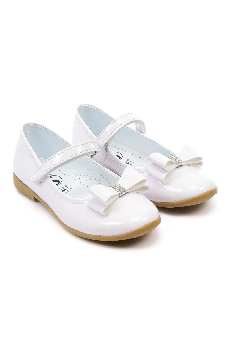 Chaussures Mary Jane Plates Vernies pour Filles - LAYLA - Blanc