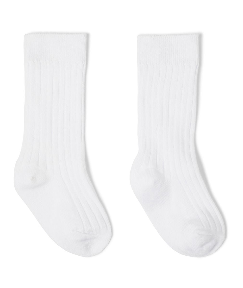 Boys Everyday Wear Ribbed Socks - ETHAN - White