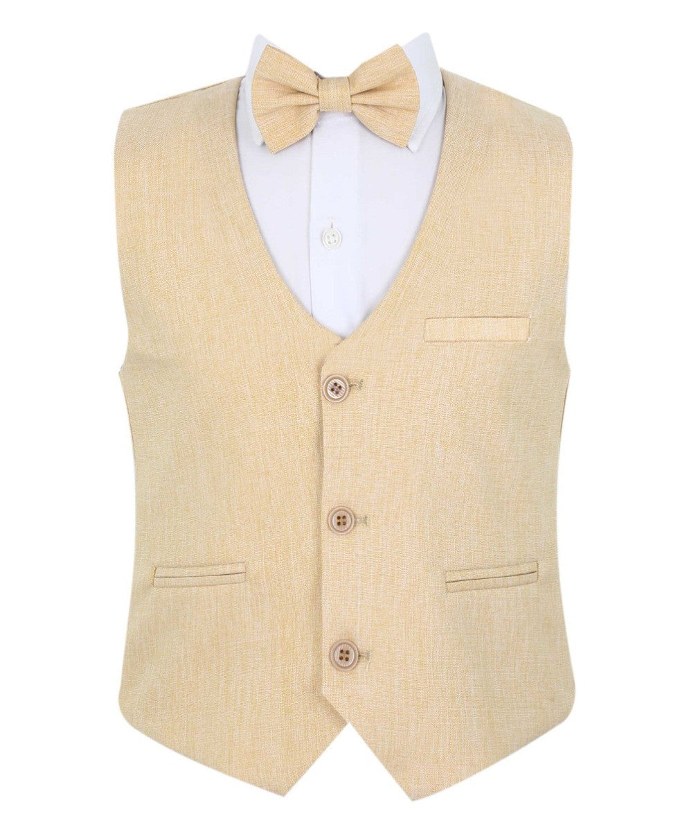 Jungen Formelles Westenanzug-Set - Gold - Beige