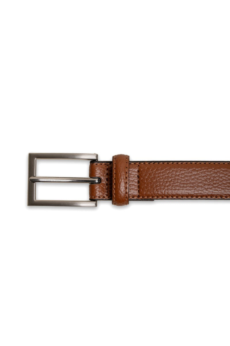 Men's Patent Leather Dress Belt - Tan Brown