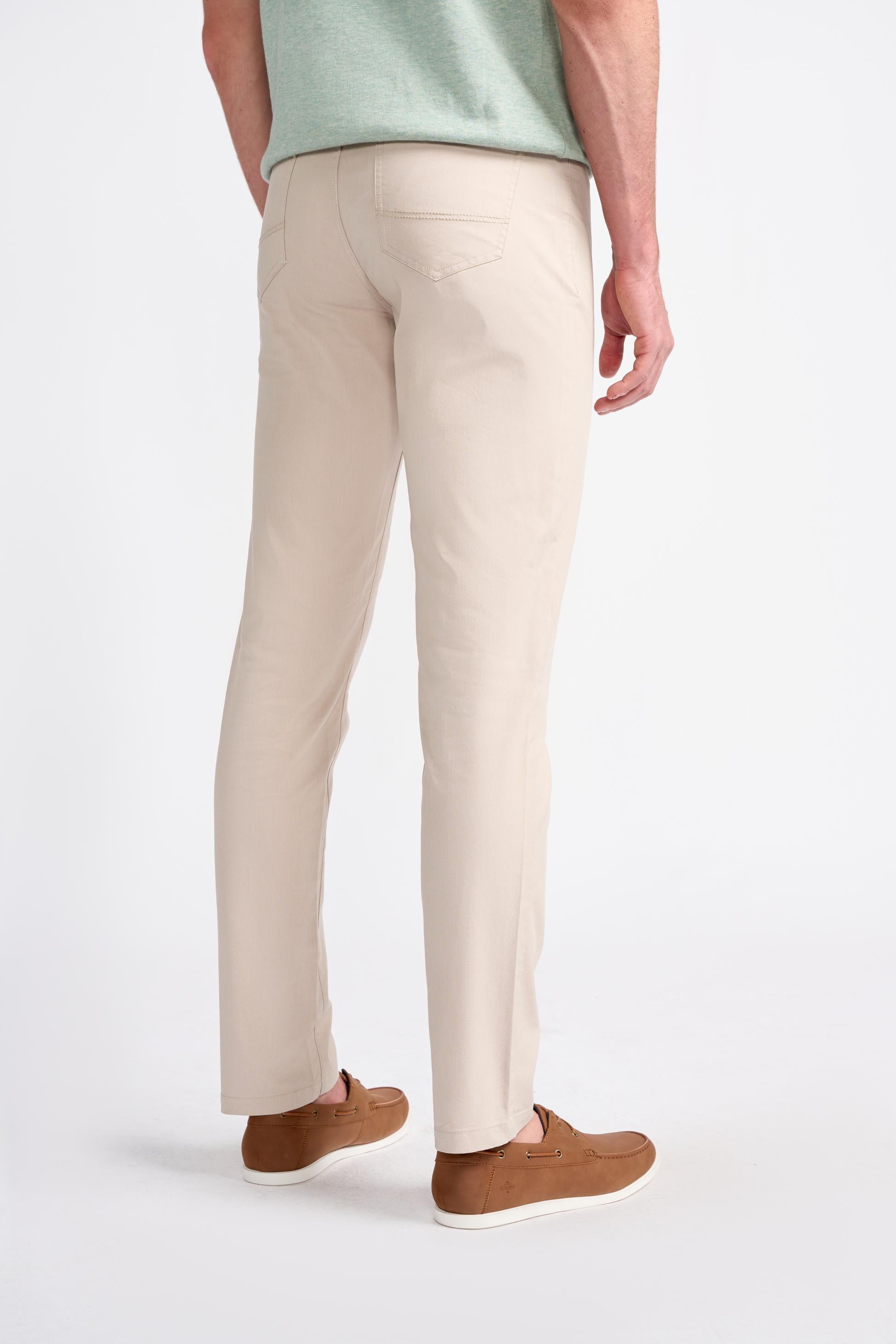 Herren Baumwollmischung Jeans-Schnitt Chino Hose – DALTON - Beige Rehbraun