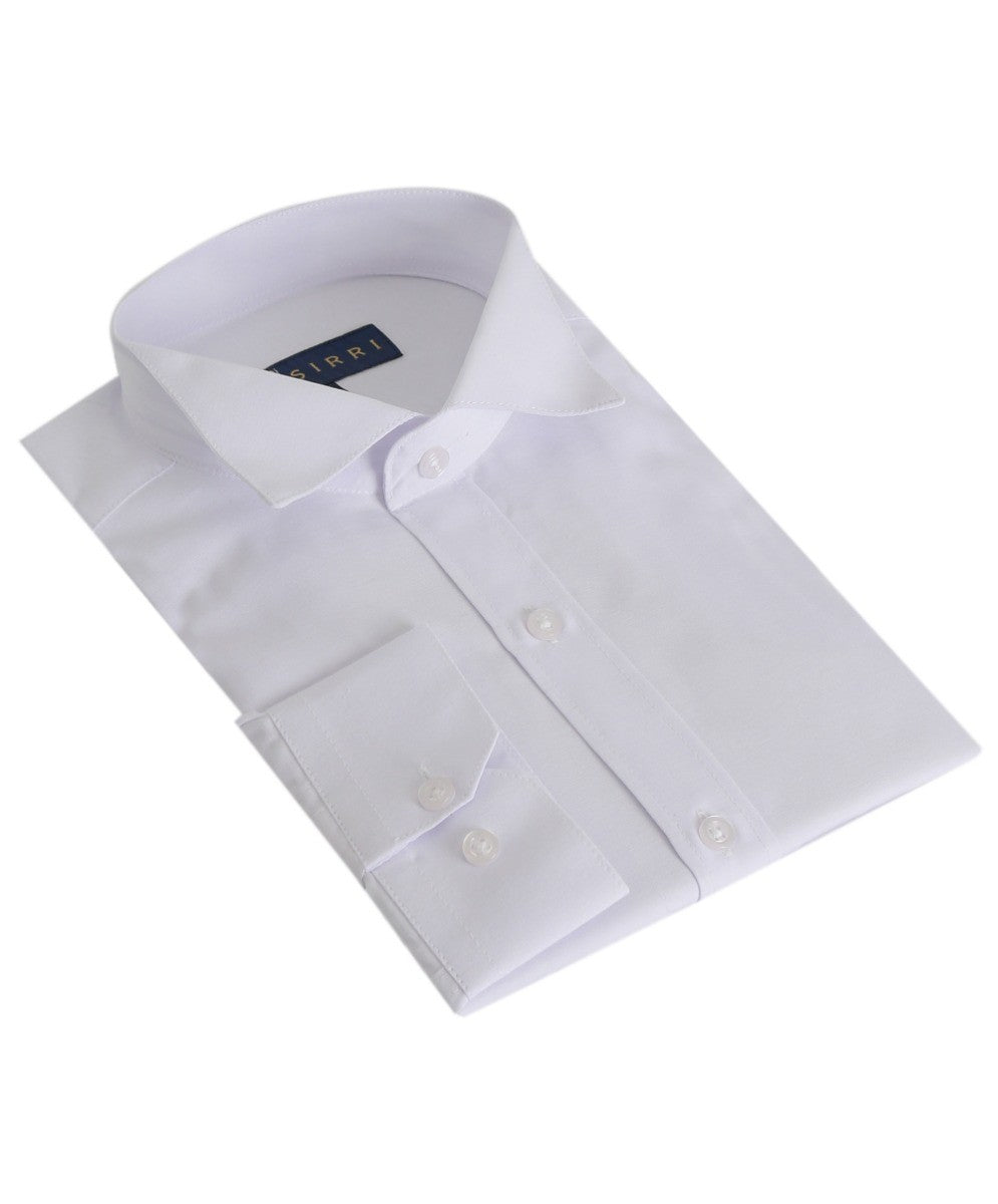 Boys Wing Collar Slim Fit Tuxedo White Shirt - White