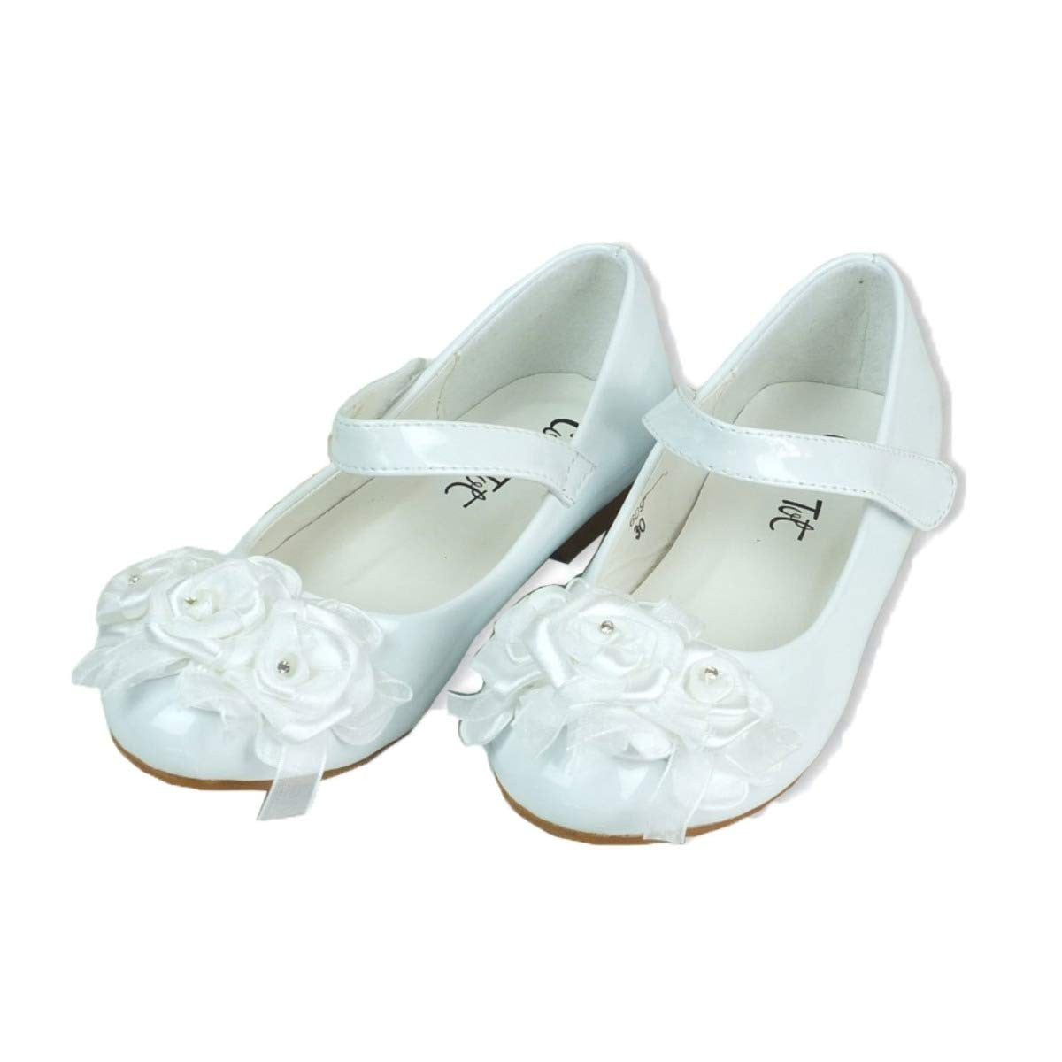 Flower Girls Mary Jane Formal Patent Shoes - White