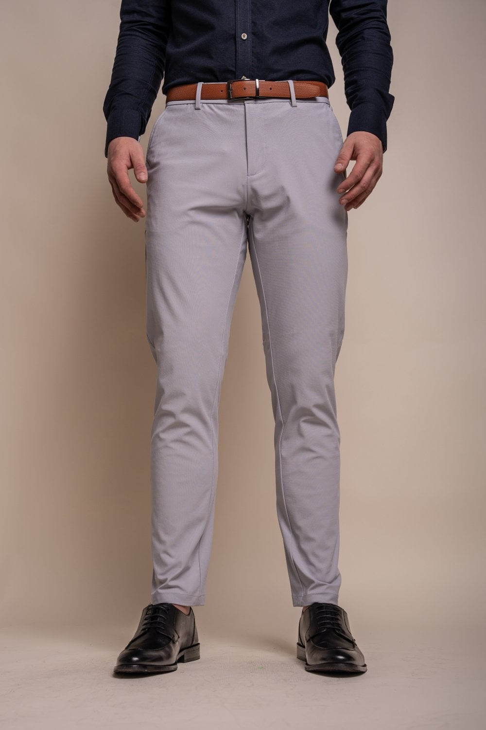 Men's Slim Fit Casual Trousers - REED - Grey