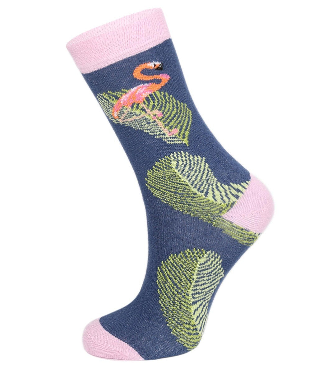 Unisex Kinder Flamingo Socken - Novelty - Blau - Grün - Pink