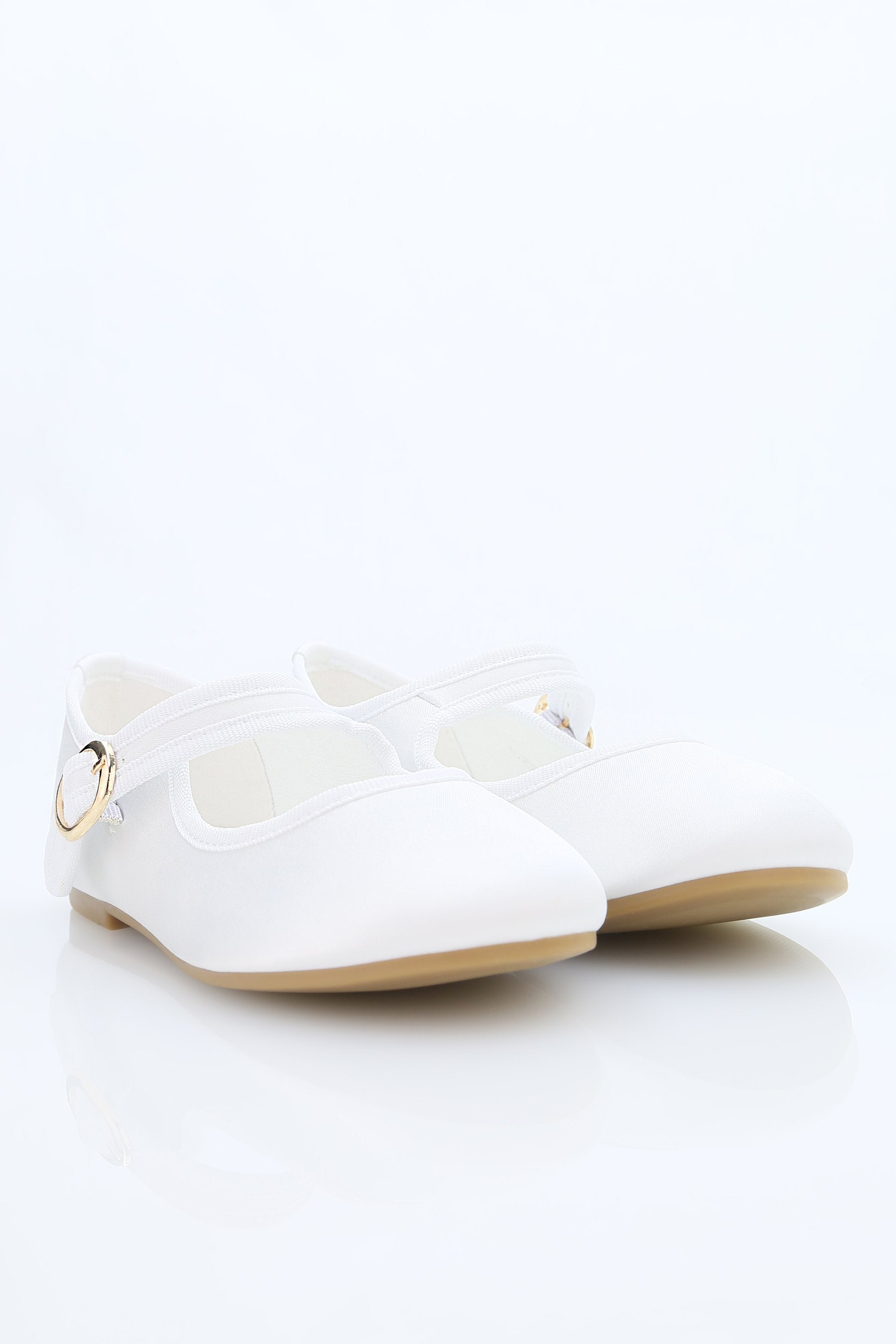 Chaussures de communion en satin Mary Jane pour filles - HANA - Blanc