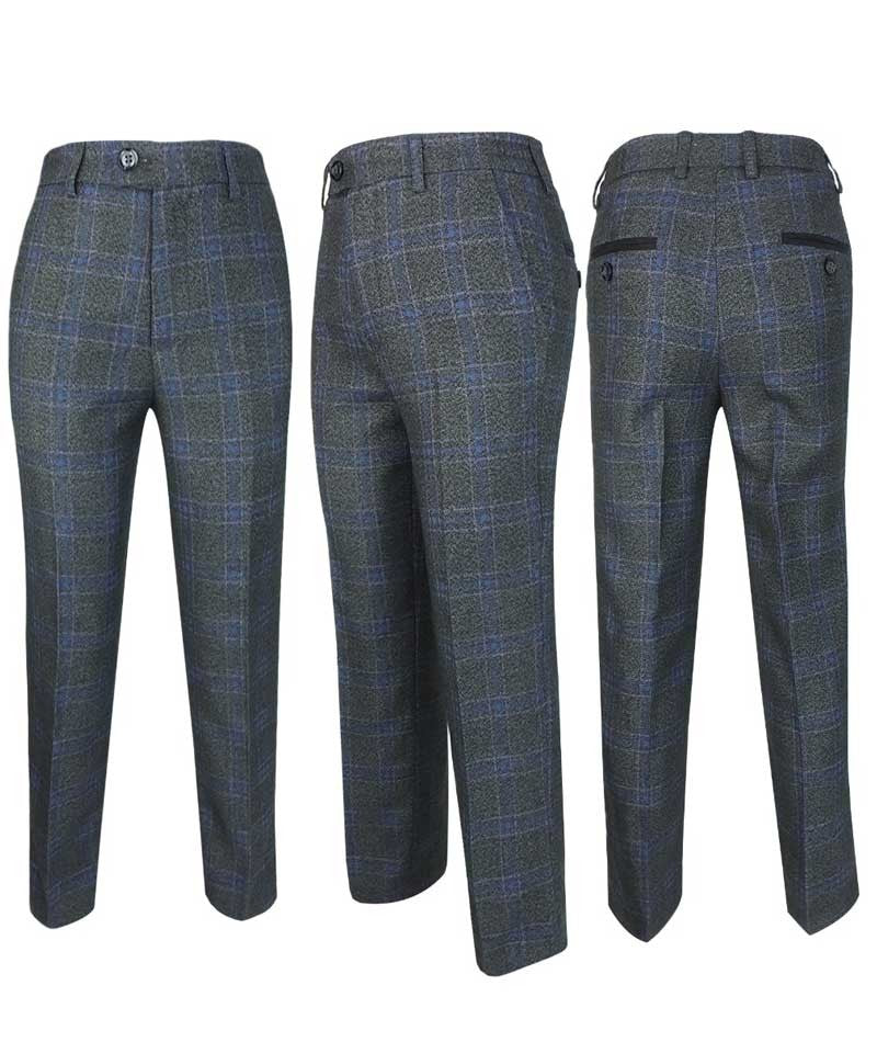 Jungen Windowpane Karo Anthrazitgrauer Anzug-Set - Anthrazitgrau