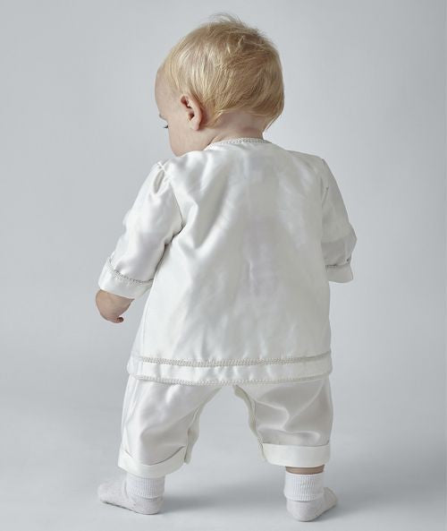 Luxurious Baby Boys Christening Romper Set - PETER - Ivory