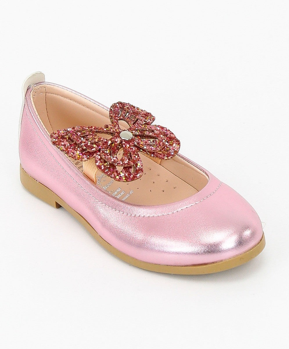 Chaussures Ballerines à Bride Papillon Plates pour Filles - Rose