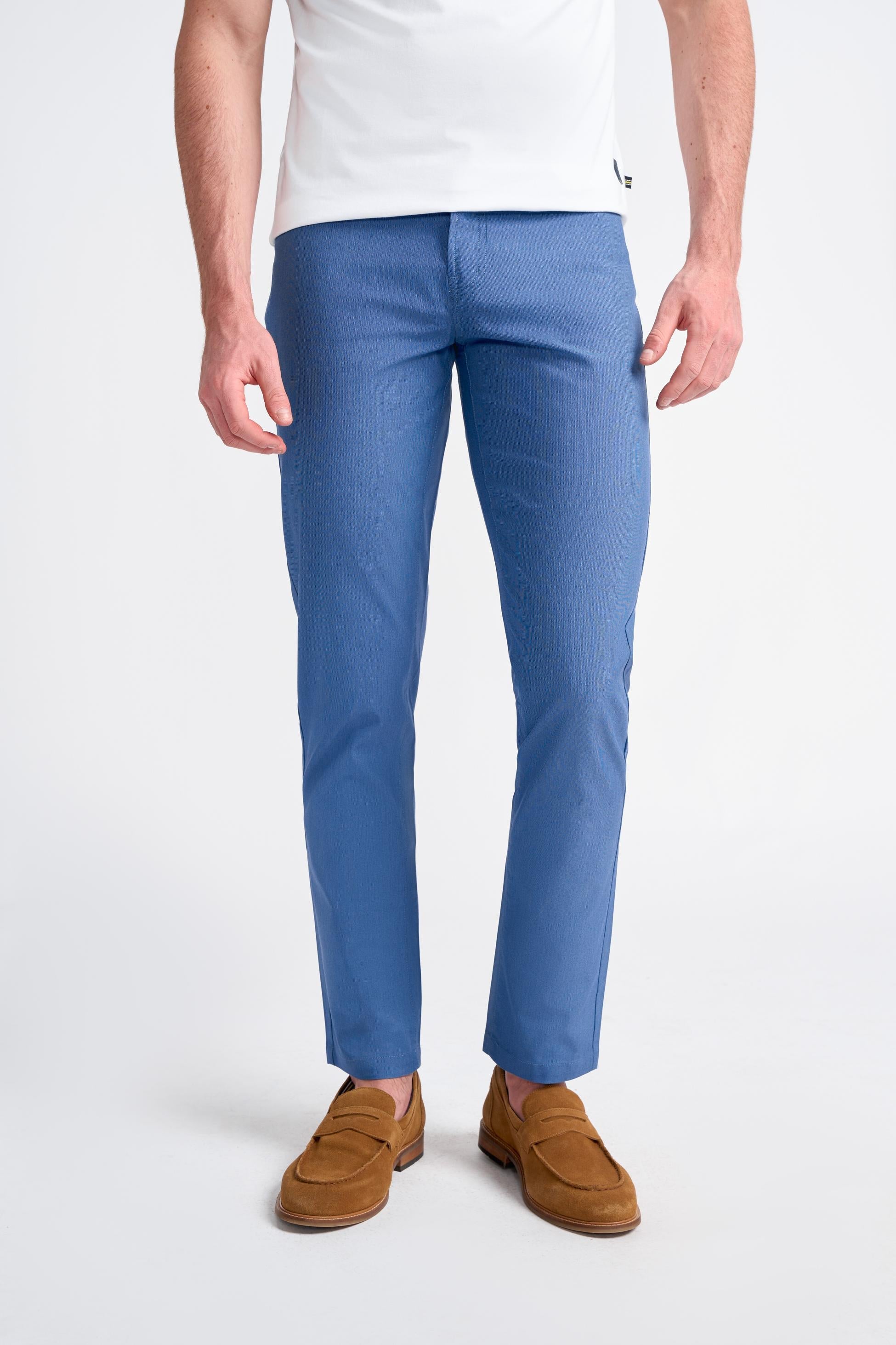 Pantalon Chino en Coton Coupe Jean pour Homme - DALTON - Bleu Cobalt