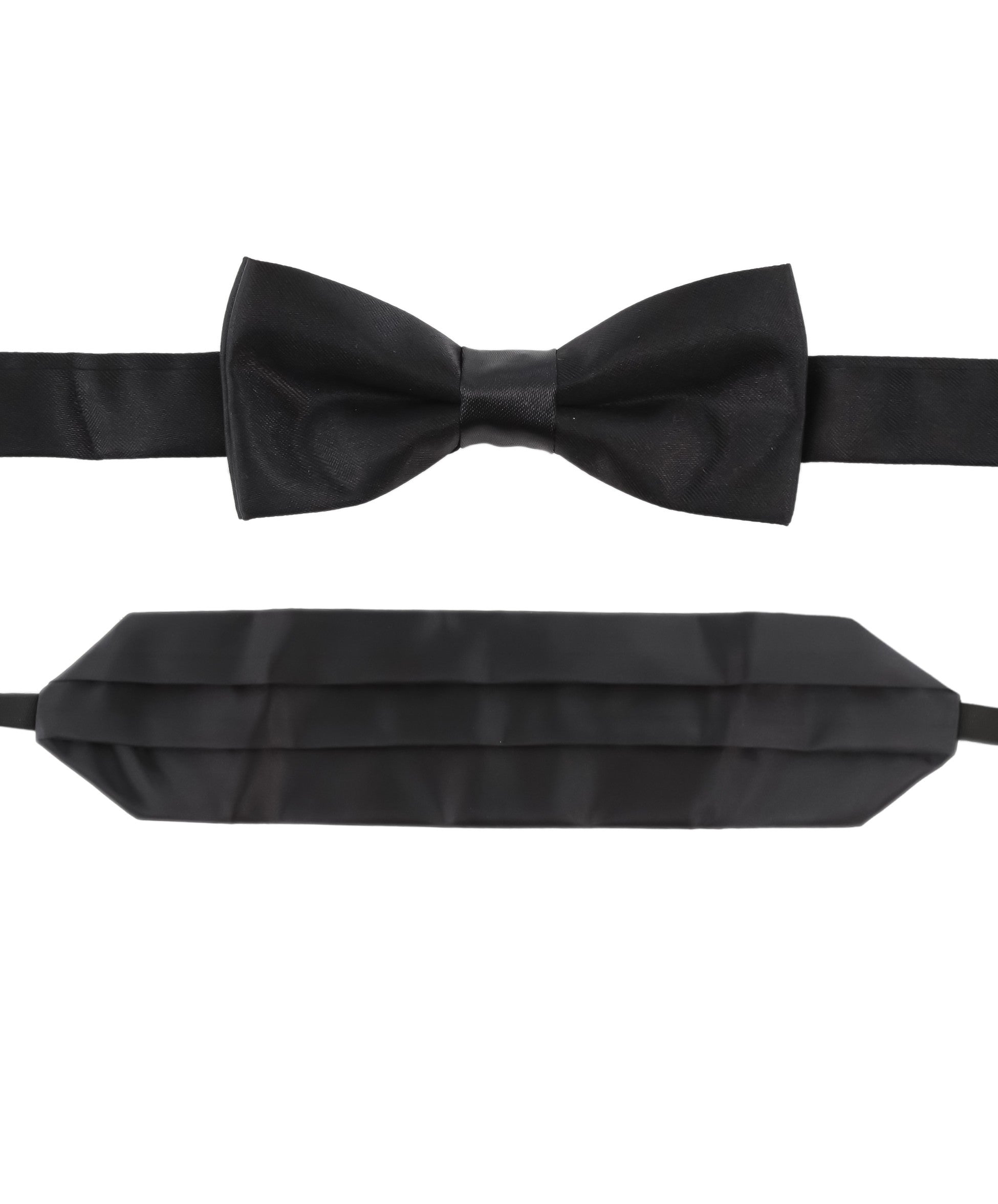 Jungen Satin Cummerbund & Fliegen-Set - Schwarz