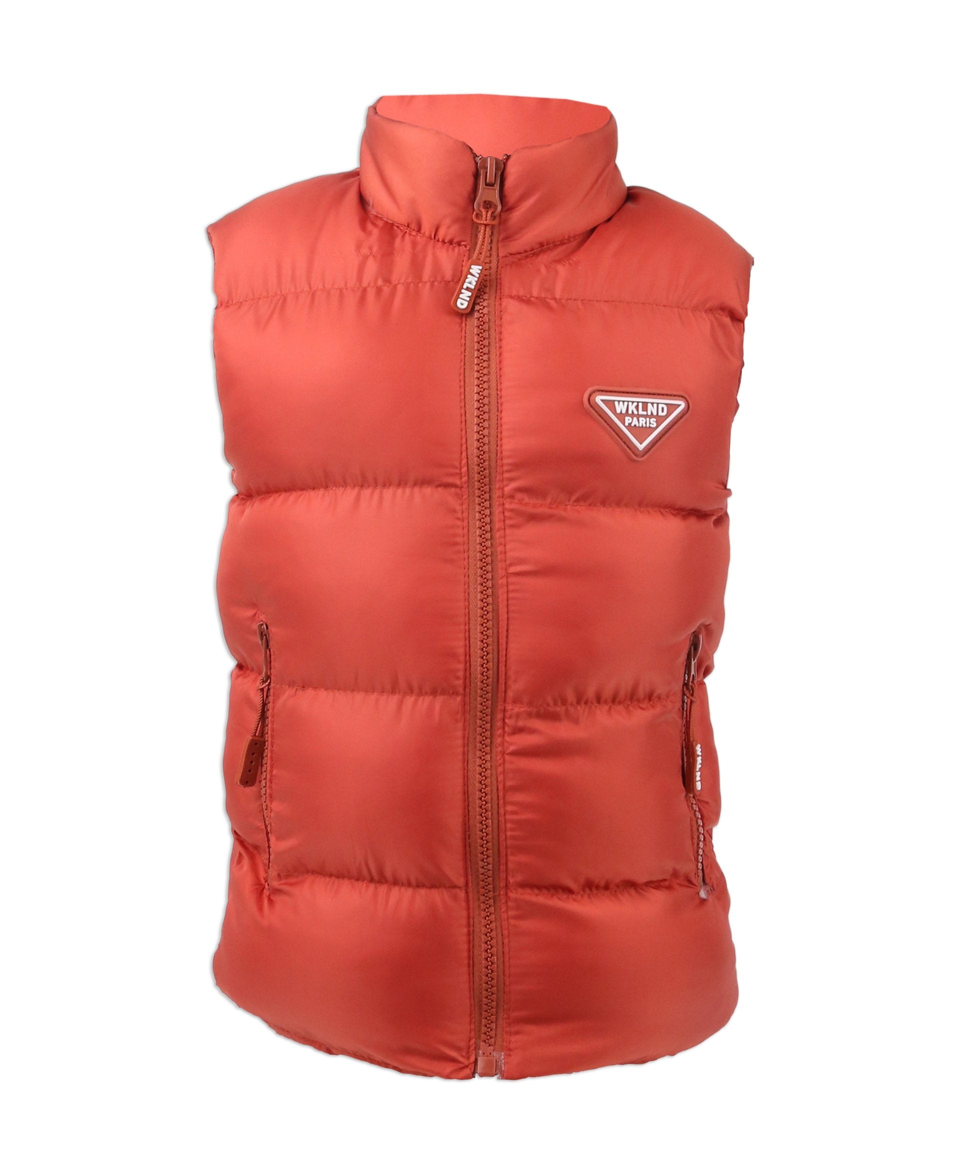 Girls Sleeveless Padded Puffer Gilet - Brick Red