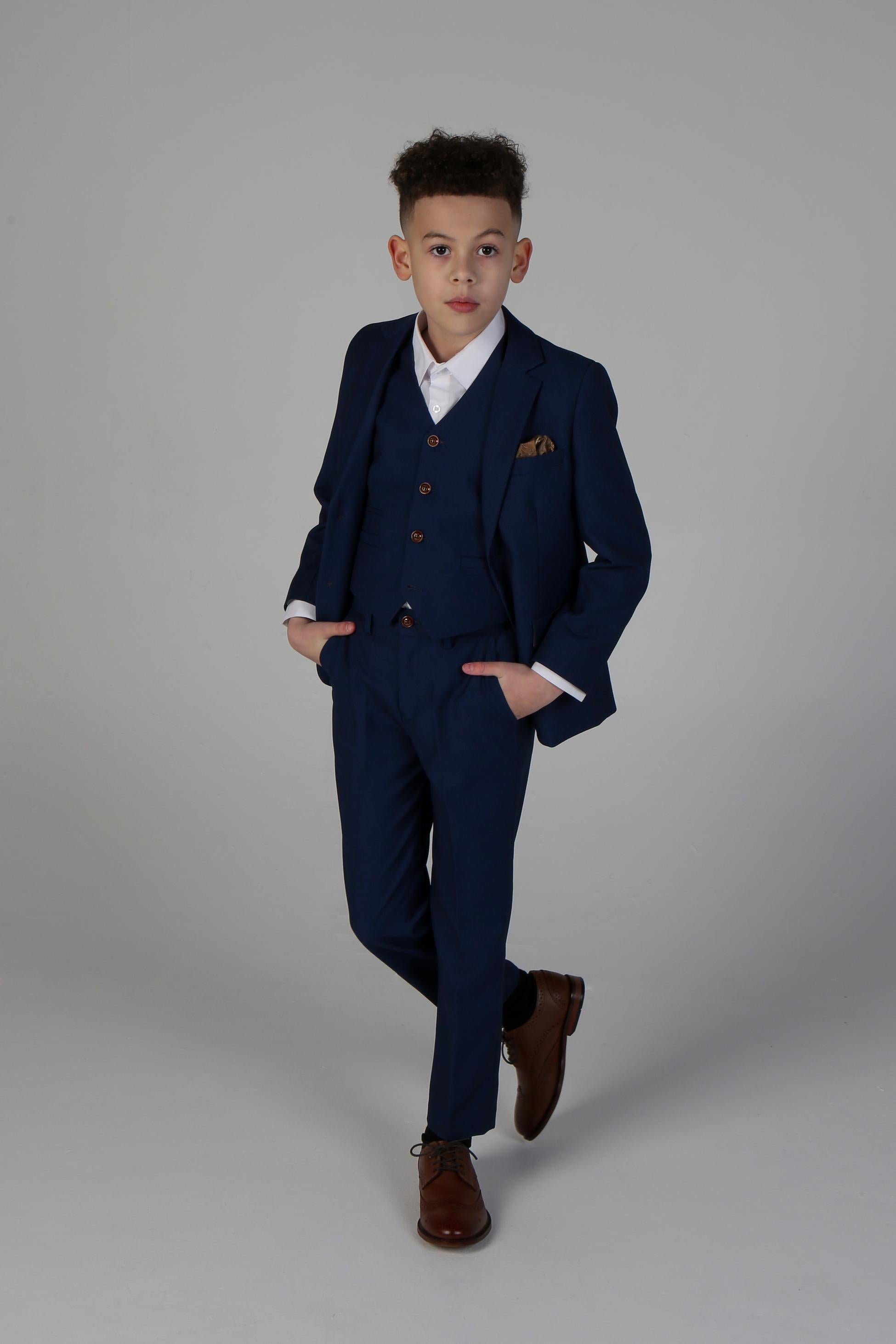 Boys Tailored Fit Blue Suit - MAYFAIR - Royal Blue