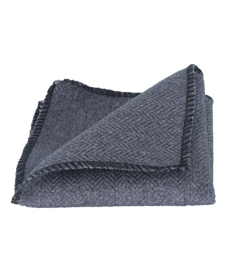 Mouchoir de Poche en Tweed à Motif Chevron pour Garçons et Hommes - Gris