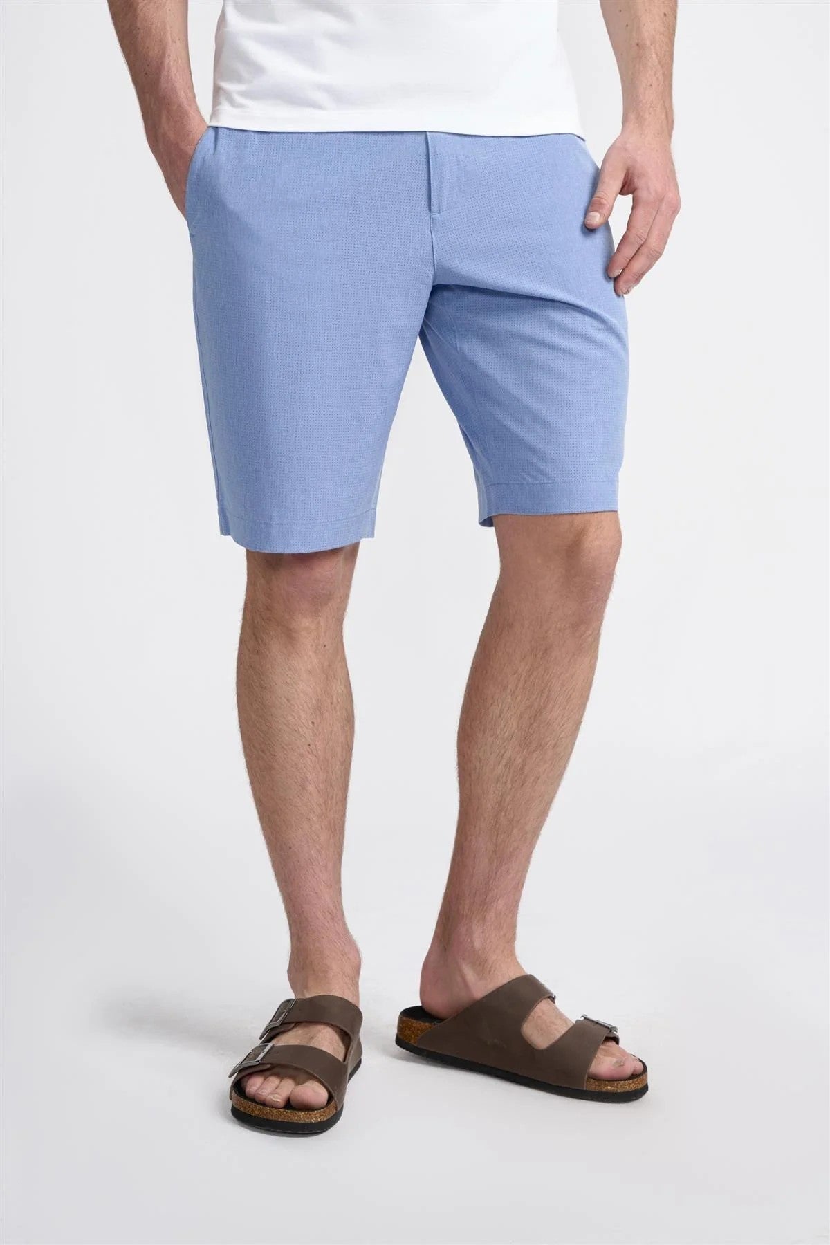 Herren Sommer Essentials Strukturierte Shorts – DENVER - Azurblau