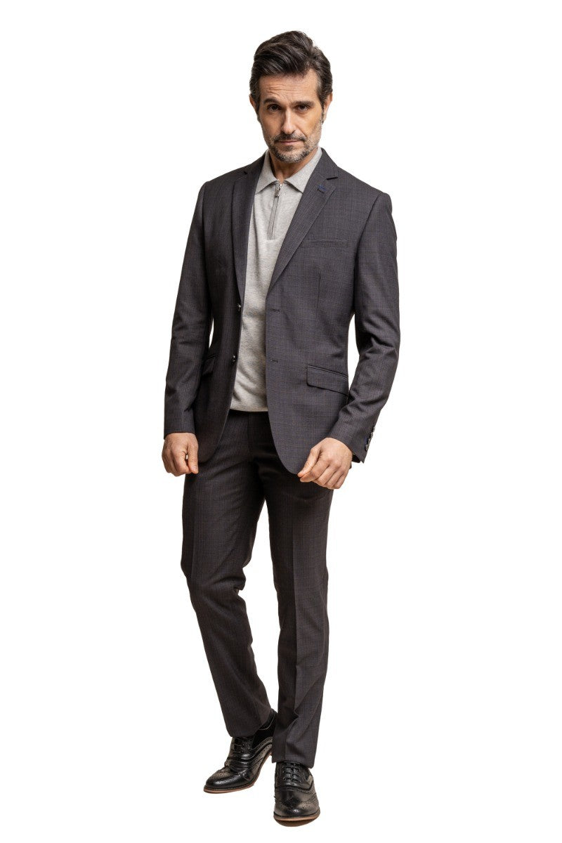 Veste de costume formelle ajustée pour hommes - SEEBA Graphite - Gris Foncé