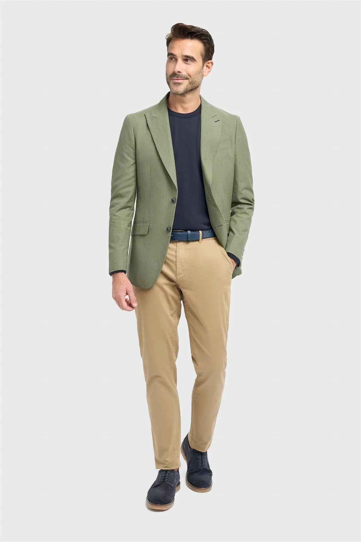 Blazer texturé vert olive pour hommes - Cristo - Vert