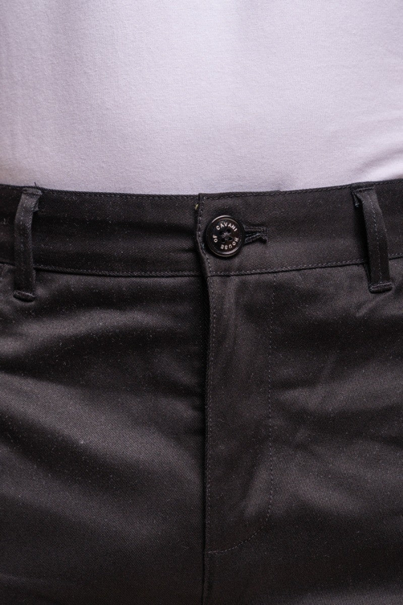 Herren Baumwolle Casual Slim Fit Chino Shorts - DAKOTA - Schwarz