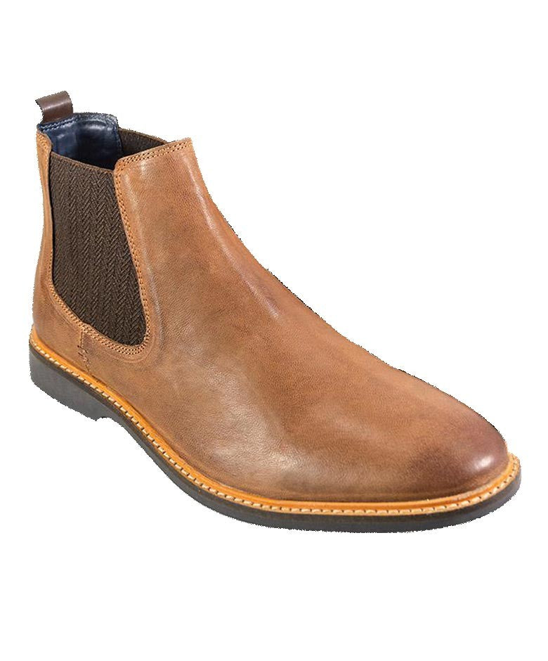 Men's Suede Low Ankle Slip On Chelsea Boots - ARIZONA - Tan Brown