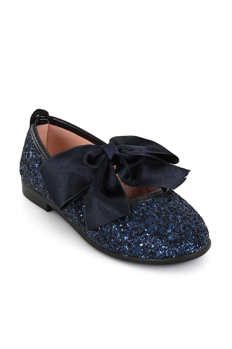 Mädchen Glitzer Ballerina Flache Pumps - LOLA - Navyblau