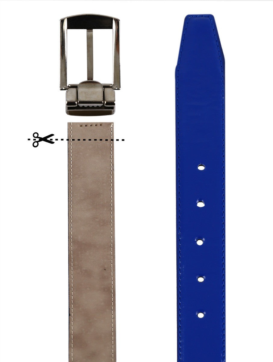 Ceinture en Cuir Brillant pour Garçons - Bleu