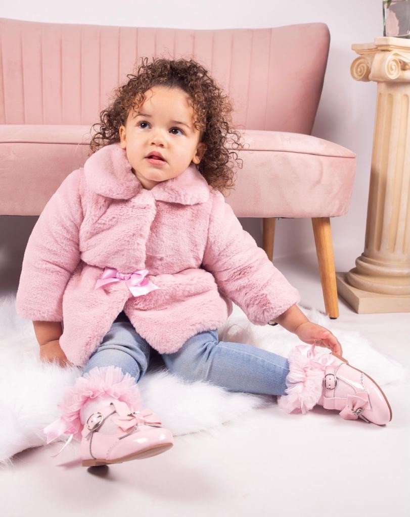 Baby Mädchen Pelz Mid-Length Mantel - Pink