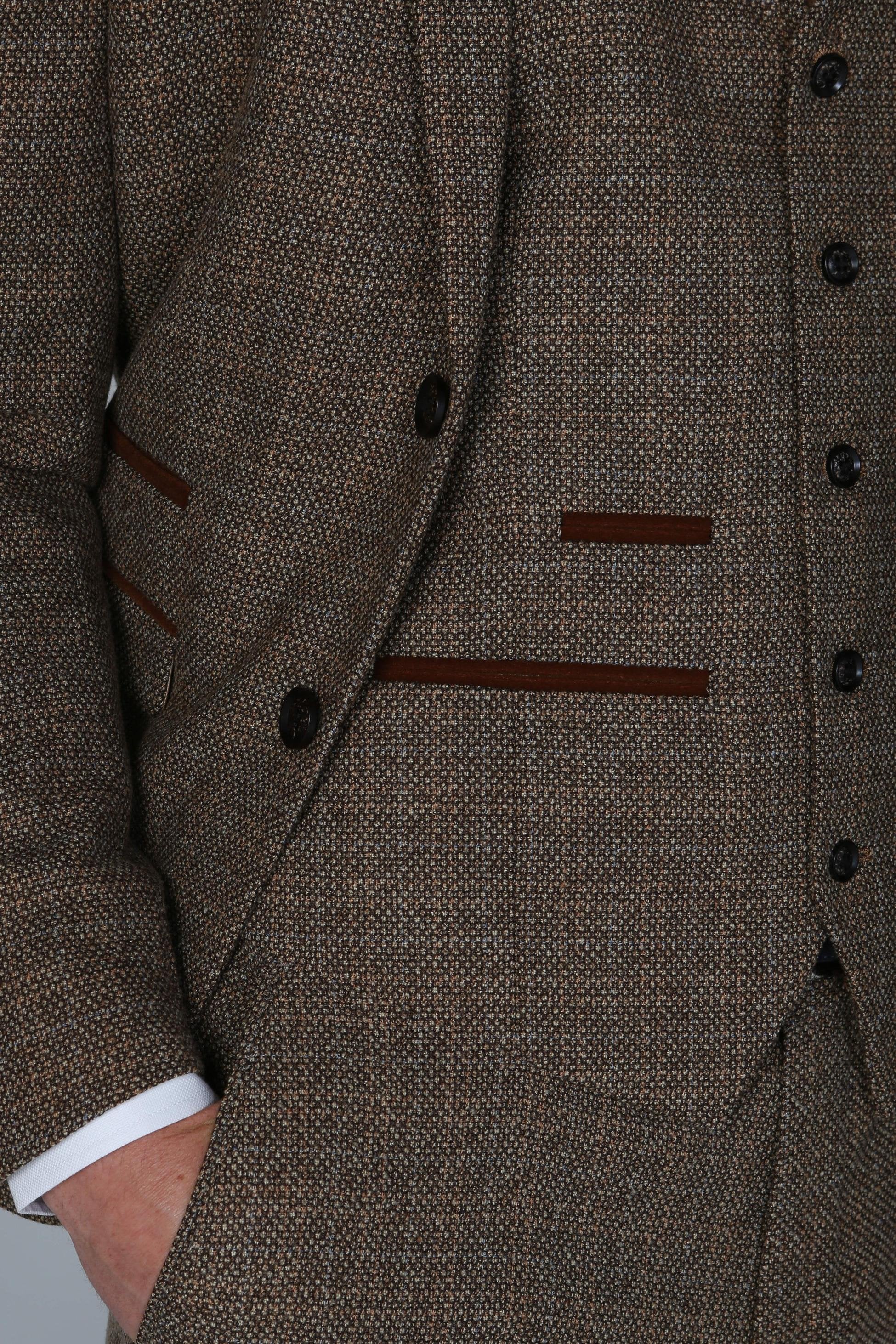 Veste de Costume en Tweed Tailleur pour Homme - Ralph - Brun