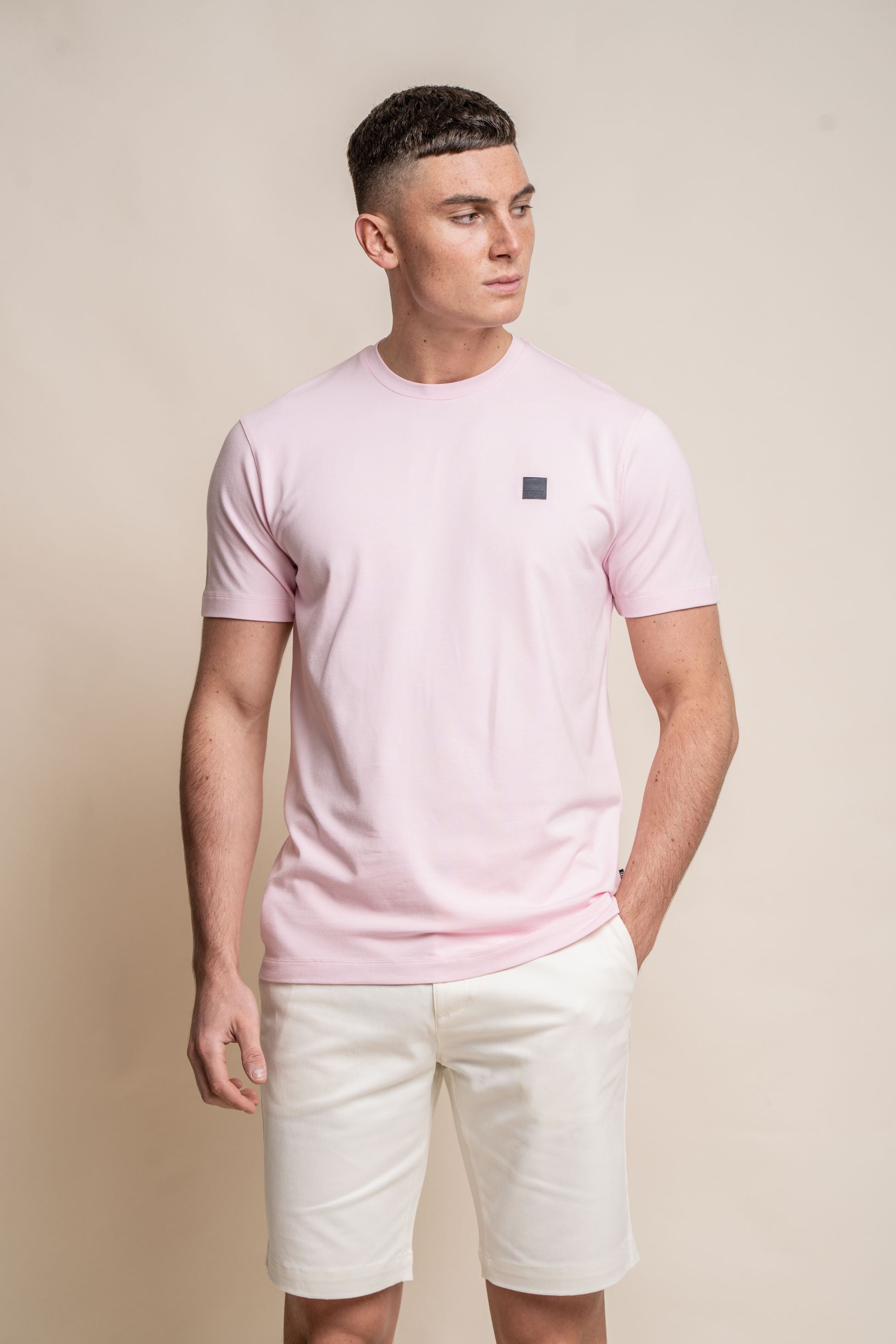 Herren Crew Neck Baumwoll T-Shirt - BOGART - Rosa