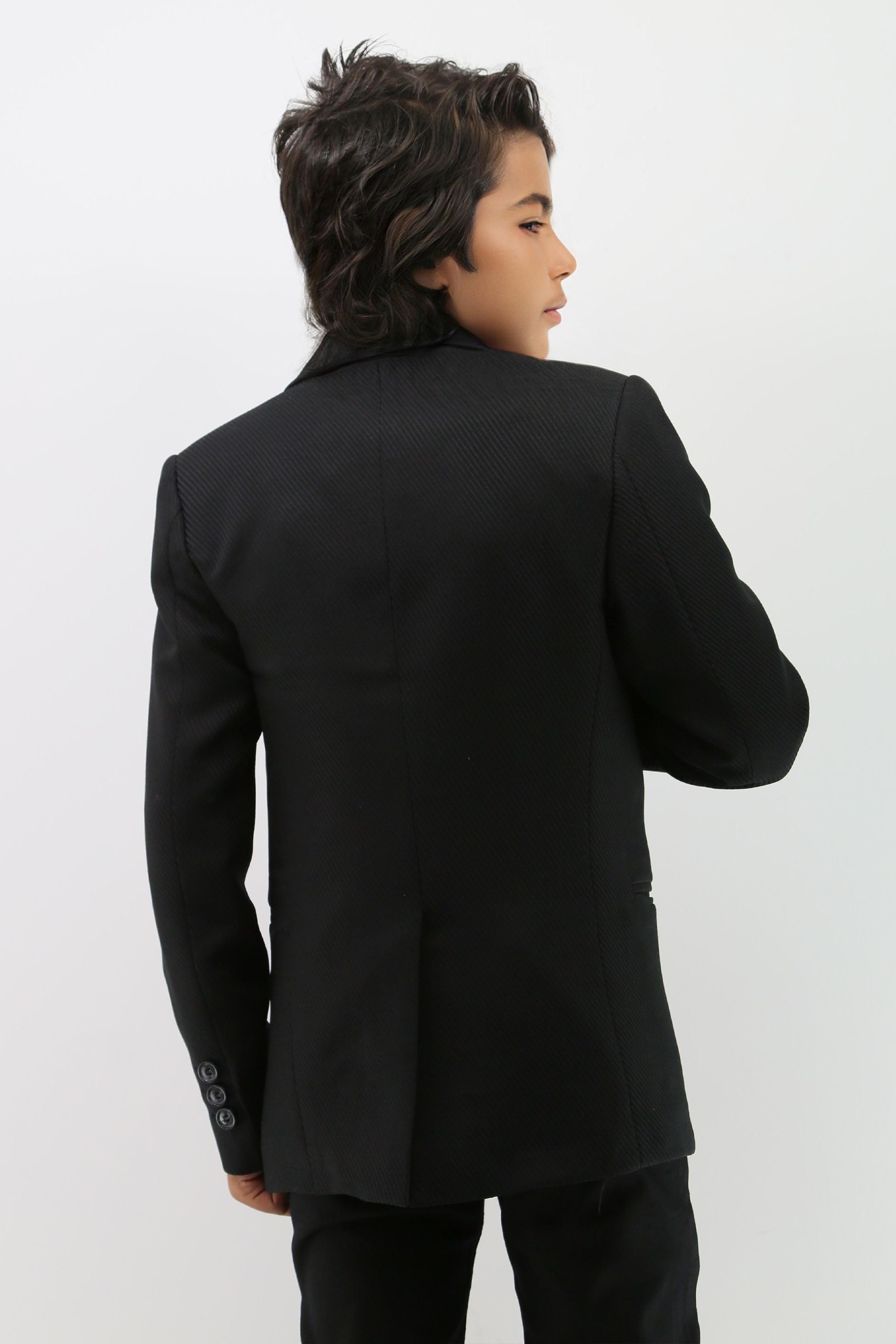 Blazer texturé formel pour garçons - Noir