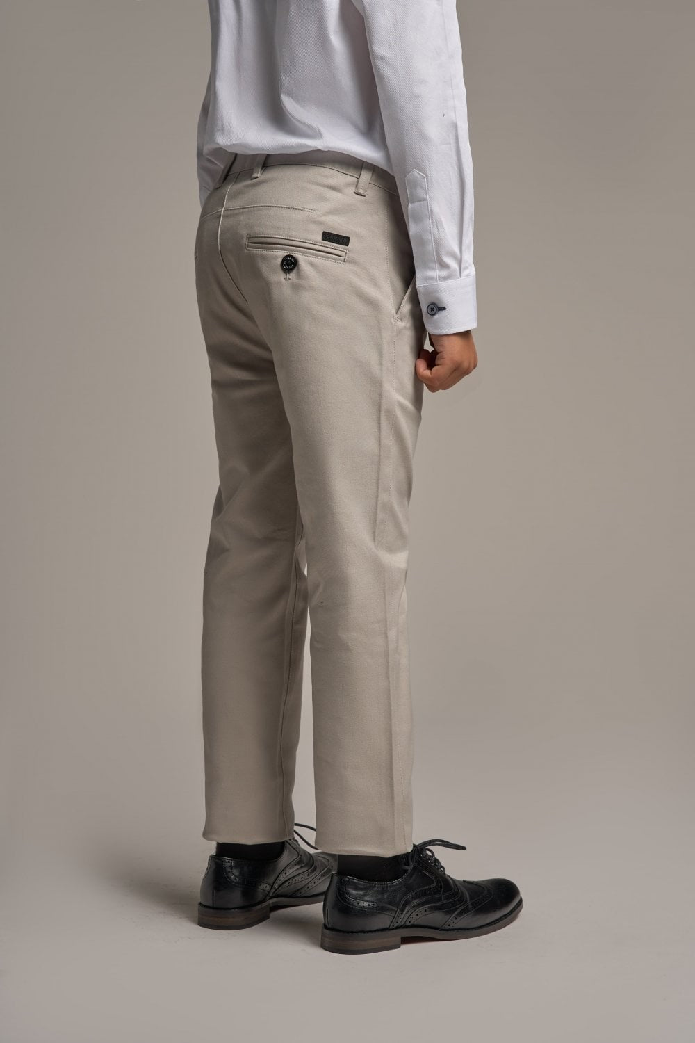 Pantalons Chino Slim Fit en Coton pour Garçons - DAKOTA - Beige Pierre