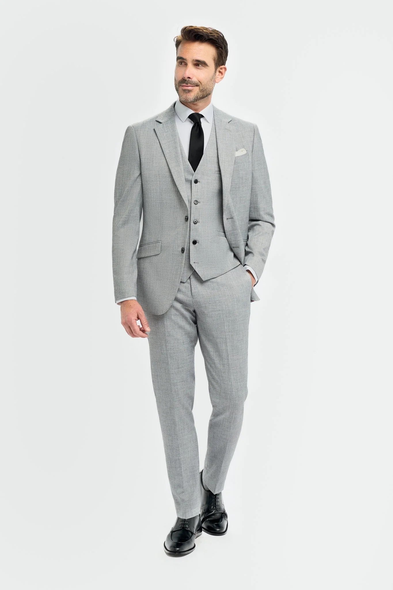 Premium Slim Fit Men's Suit – MALIBU - Grey