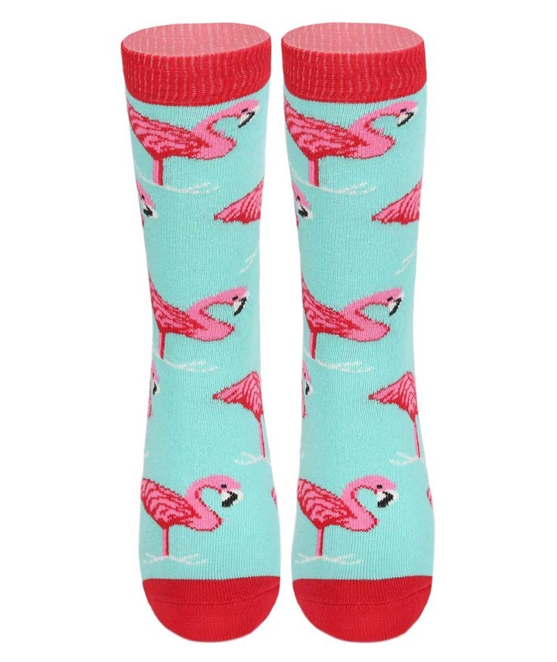 Chaussettes Flamingo Unisexe pour Enfants - Novelty - Rose - Menthe