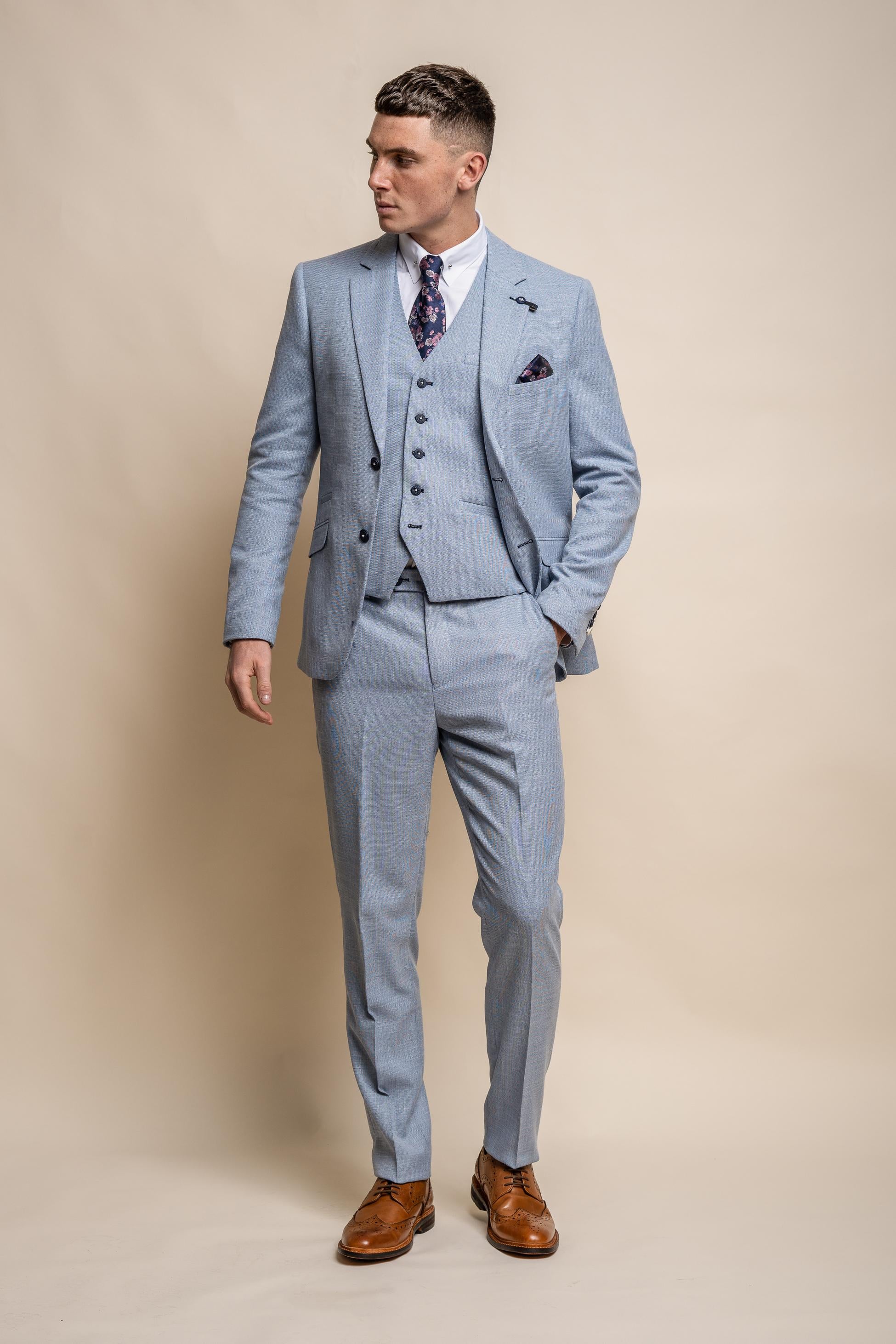 Men's Slim Fit Suit Jacket - MIAMI - Sky Blue