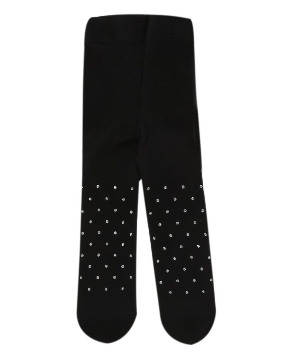 Baby Mädchen Mikrofaser Polka Dot Strumpfhose - Schwarz