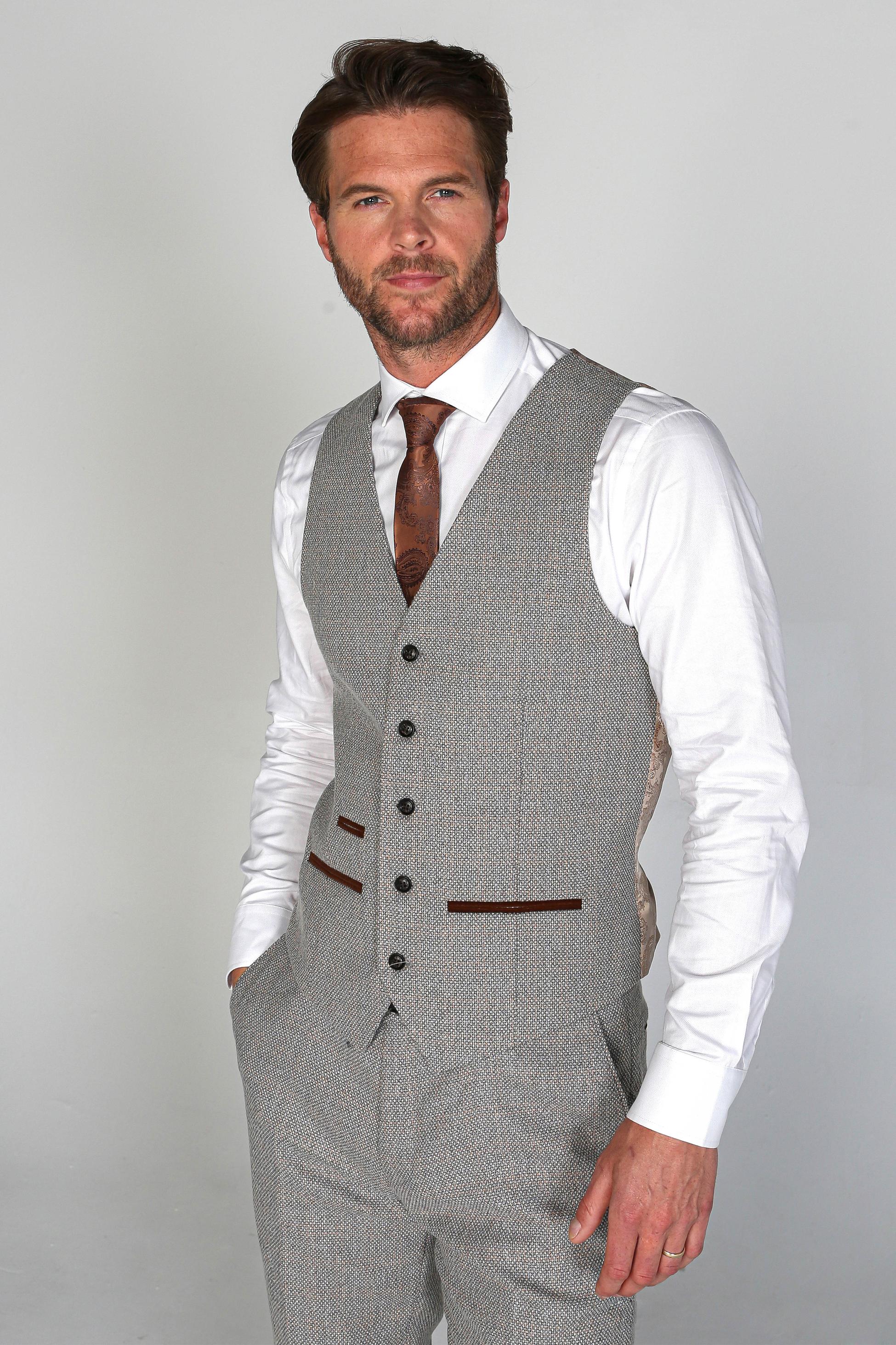 Gilet Formel en Tweed pour Homme - RALPH - Crème