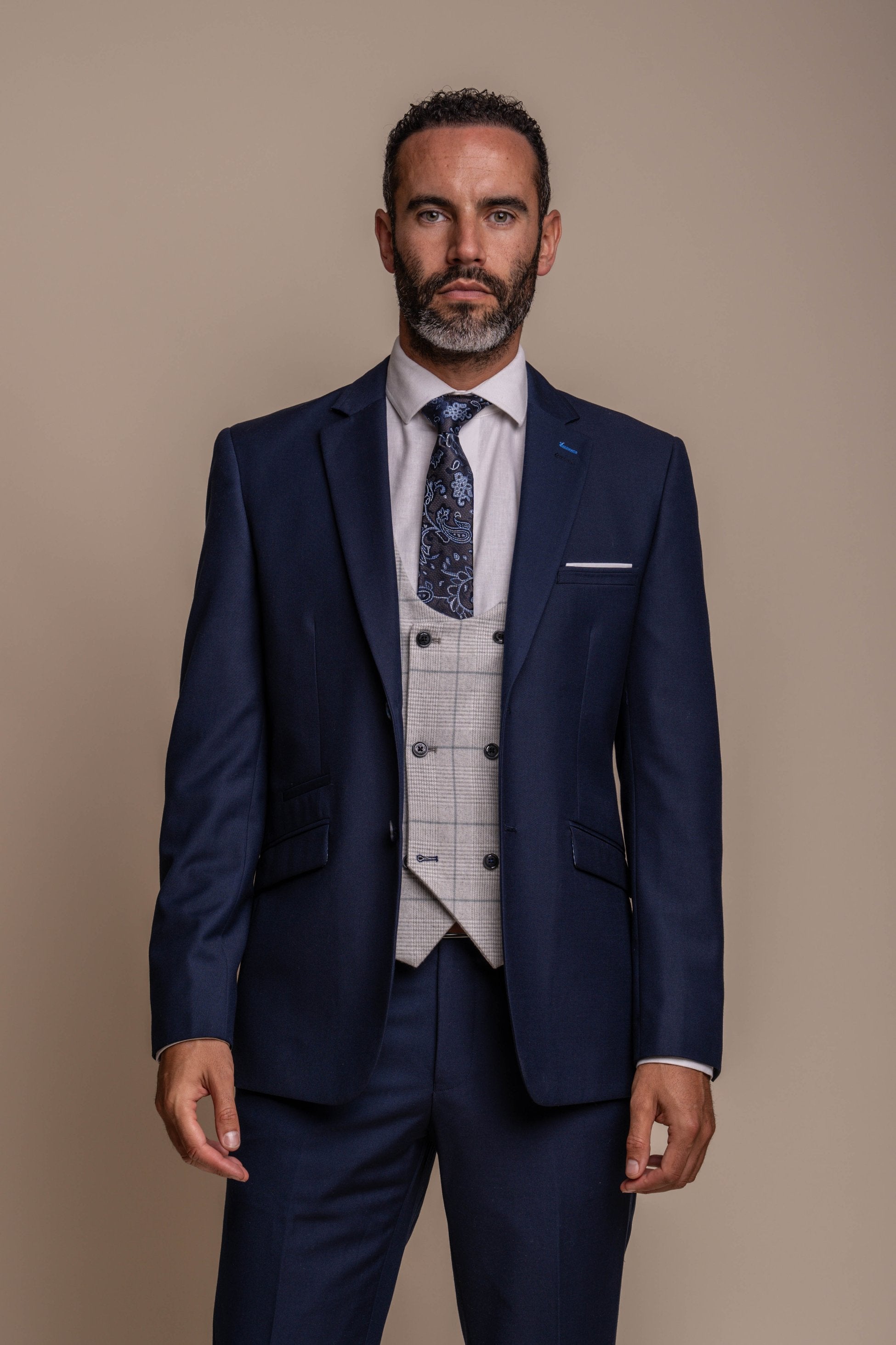 Men's Jefferson Navy Suit with Radika Waistcoat - Combined Set