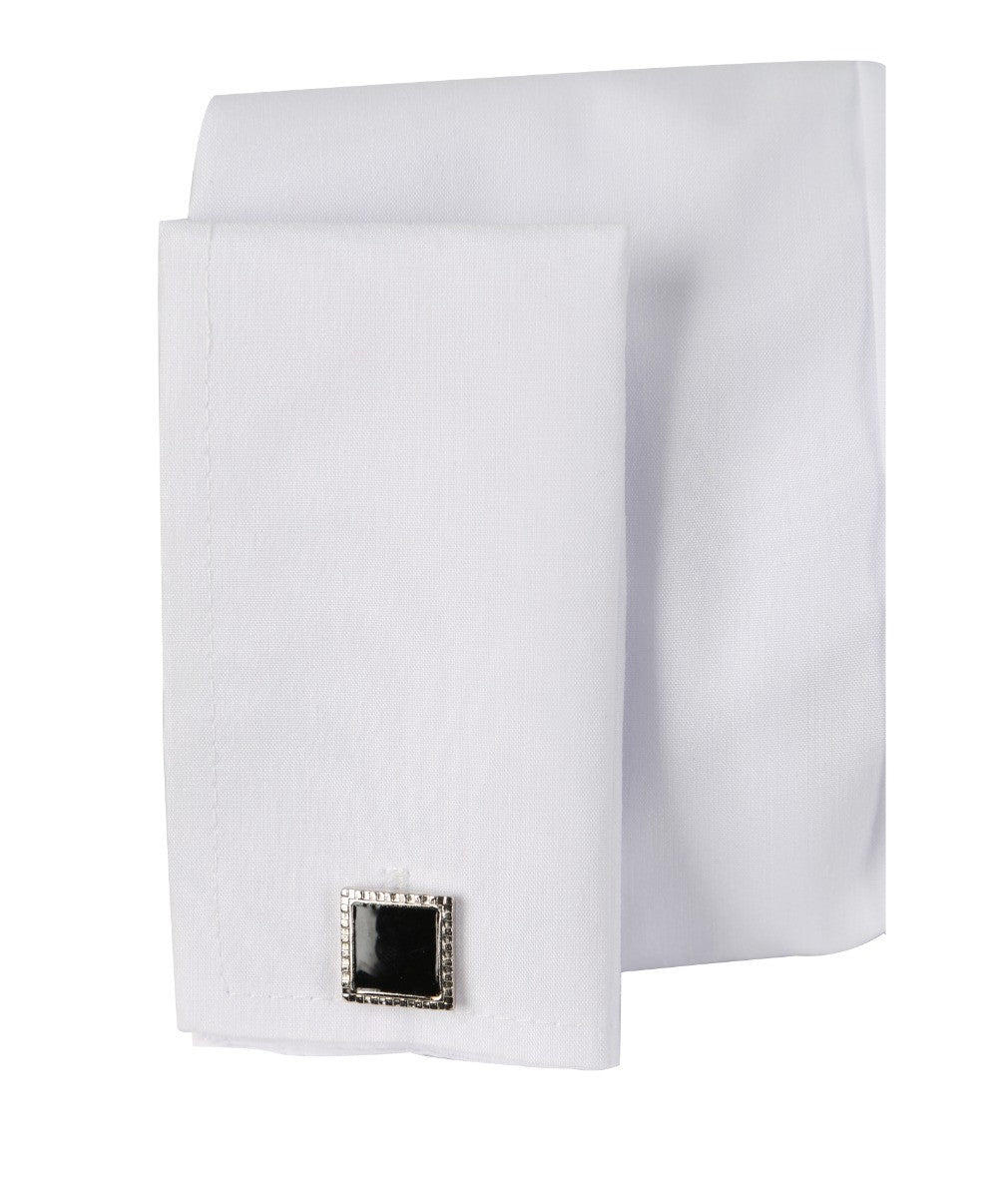 Chemise à Col Cassé avec Boutons de Manchette pour Garçons - Blanc