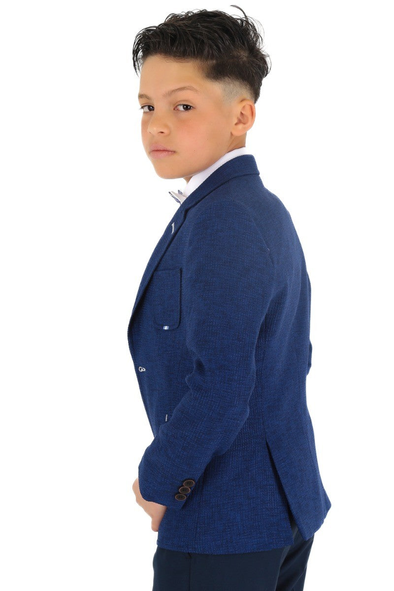 Blazer Formel en Tissu Twill Slim Fit pour Garçons - TERRY - Bleu Marine