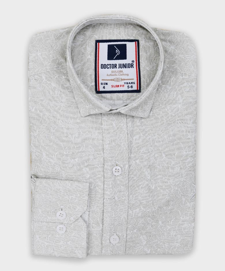 Chemise à Motifs Floraux Slim Fit pour Garçons - Gris - Beige