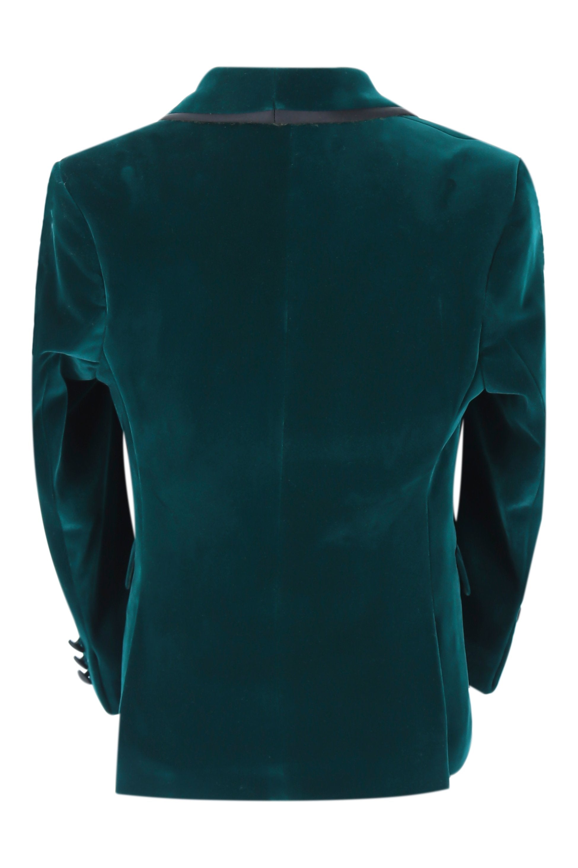 Costume de Smoking en Velours à Passepoil Slim Fit pour Garçons - LONDON - Vert Foncé