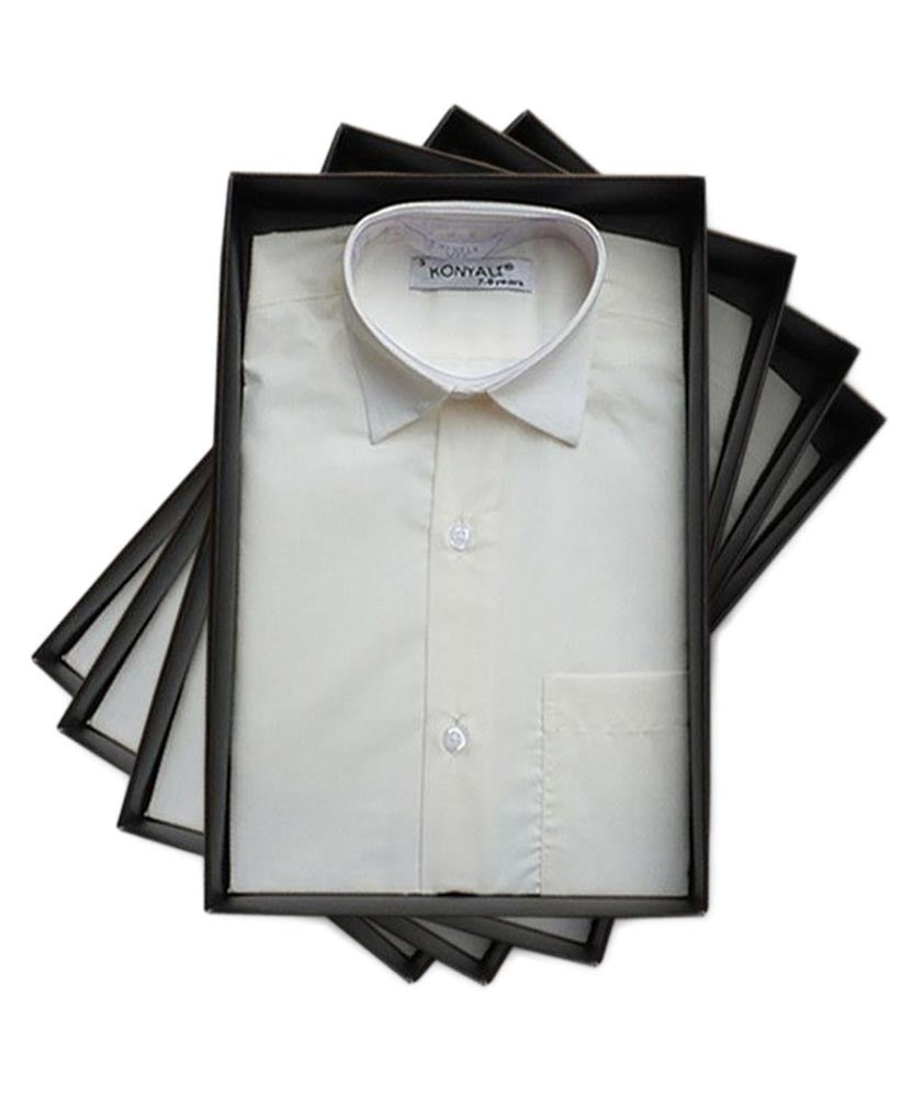 Chemise à Col Classique à Manches Longues pour Garçons - Ivoire