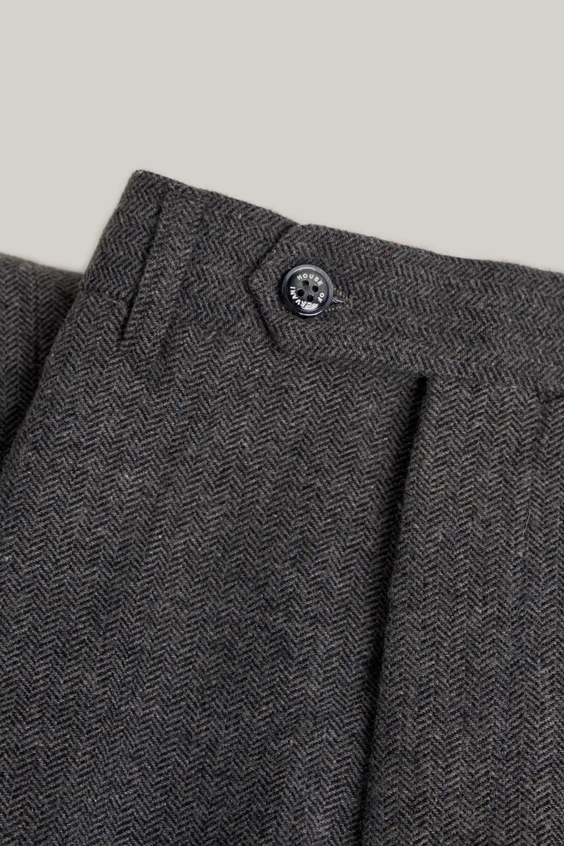 Men’s Grey Herringbone Tweed Suit - COSMO - Grey