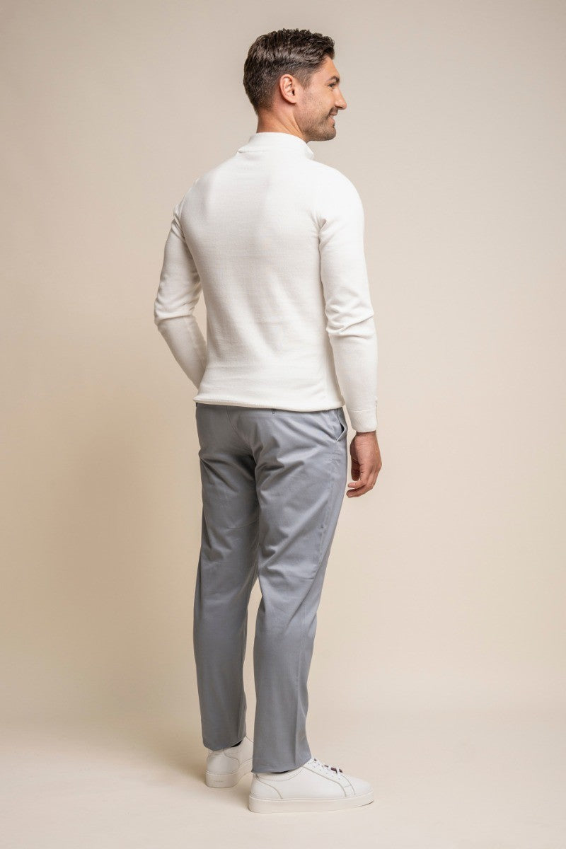 Pantalons chino en coton pour hommes - DAKOTA - Gris Arctique