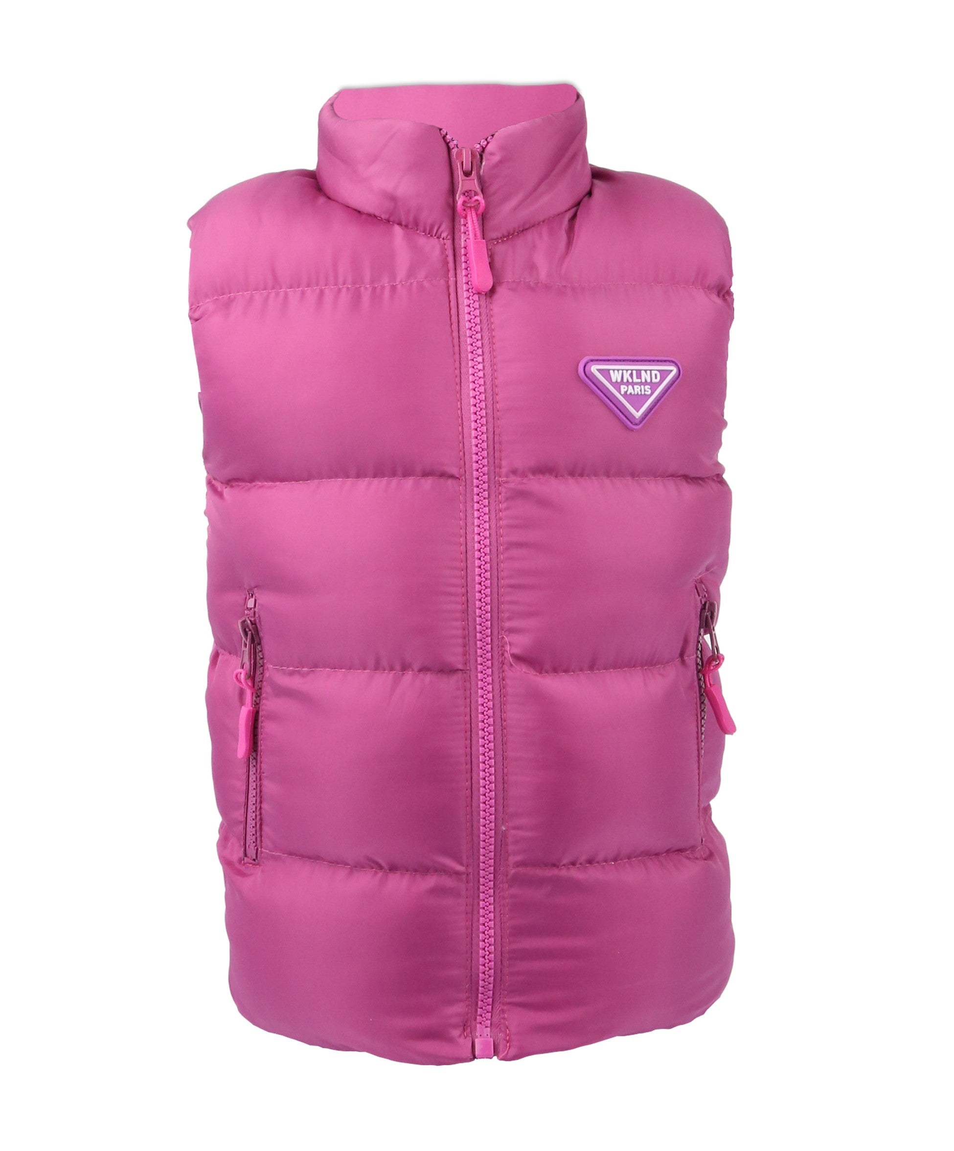 Girls Sleeveless Padded Puffer Gilet - Fuchsia