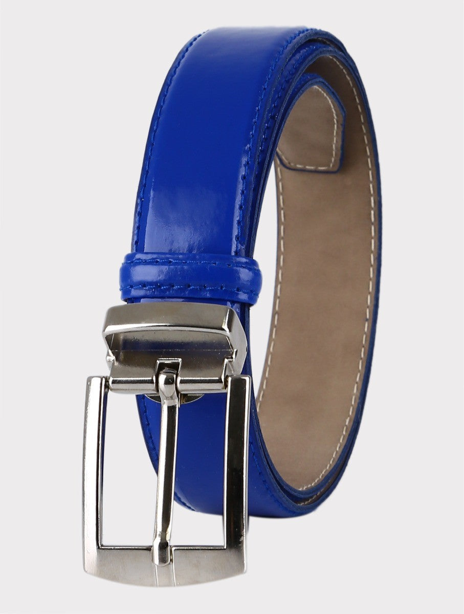 Ceinture en Cuir Brillant pour Garçons - Bleu