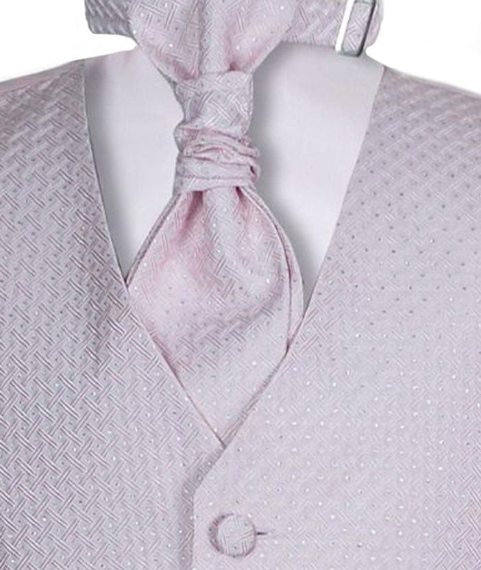 Ensemble Gilet, Cravate et Mouchoir pour Garçons et Hommes - Rose