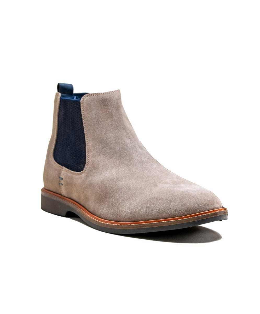 Herren Wildleder Niedrige Slip-On Chelsea Boots - ARIZONA - Steingrau