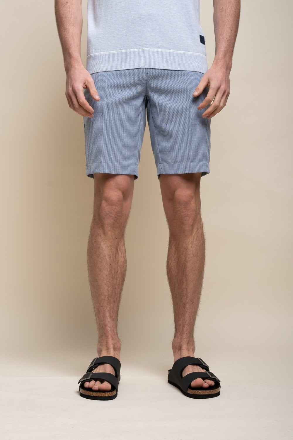 Herren Mid Rise Slim Fit Shorts - MIAMI - Himmelblau