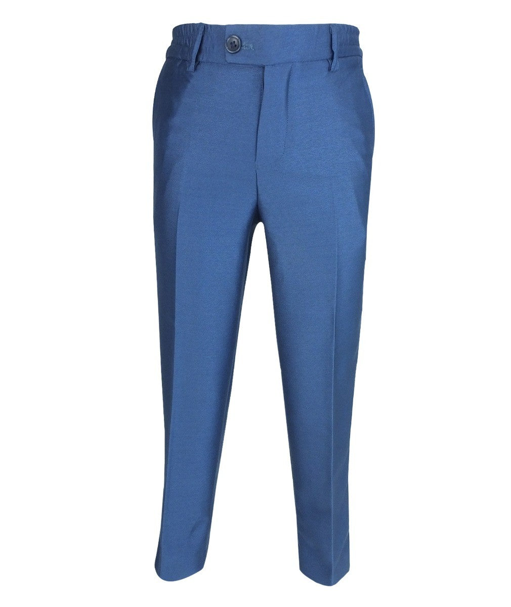 Costume de Smoking à Passepoil Slim Fit pour Garçons - Bleu Tonique