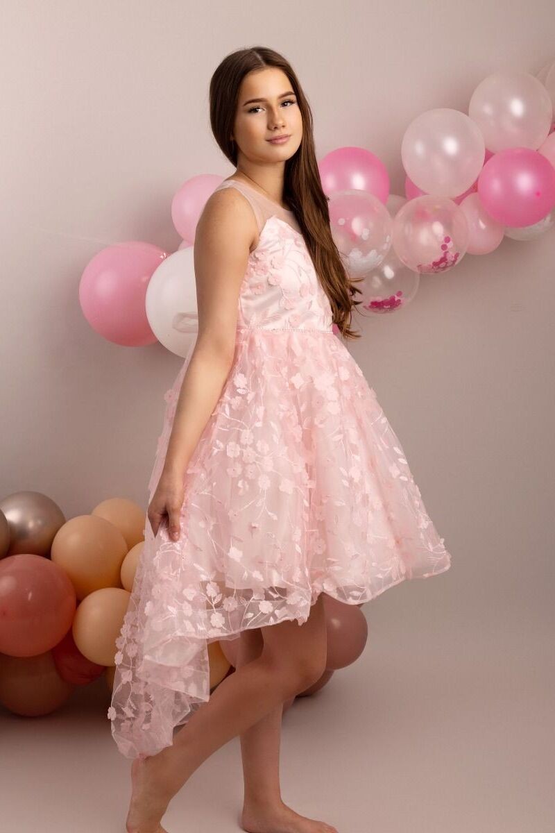 Florales Kleid für Mädchen - COURTNEY - Rosa